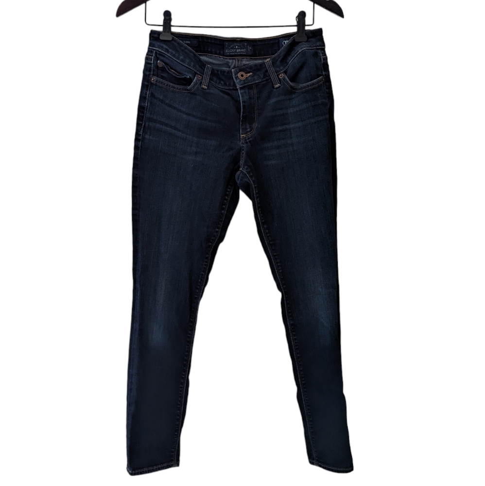Lucky Brand Women LOLITA Skinny Low Rise Ankle Jeans Twilight Blue Denim Size 4